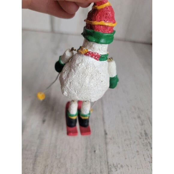 Unique glitter dangling skiing snowman ornament Xmas - Picture 5 of 7